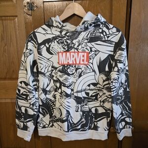 Marvel Black and White Comic Print Sweater Kids Size 14